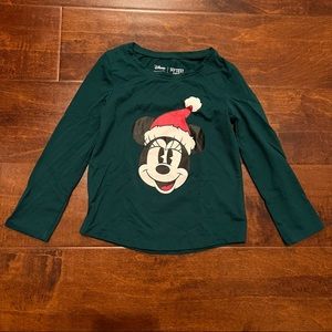 3T jumping beans Disney Minnie Mouse Christmas long sleeve shirt green Santa